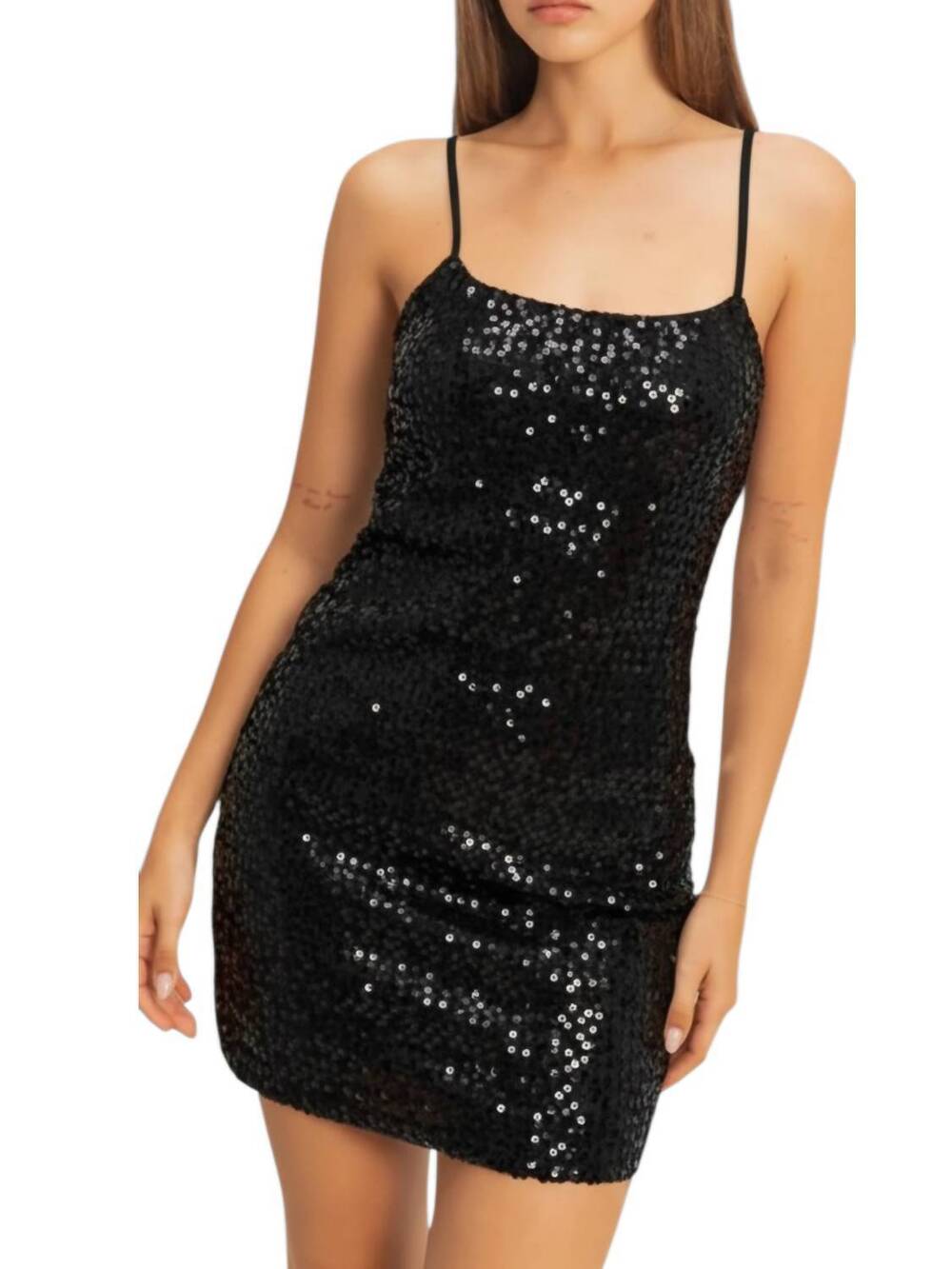 NEW HYFVE sequin bodycon mini dress in black